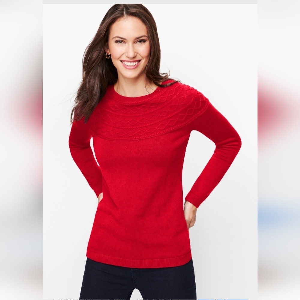 Talbots Diamond Cable Sweater Size L